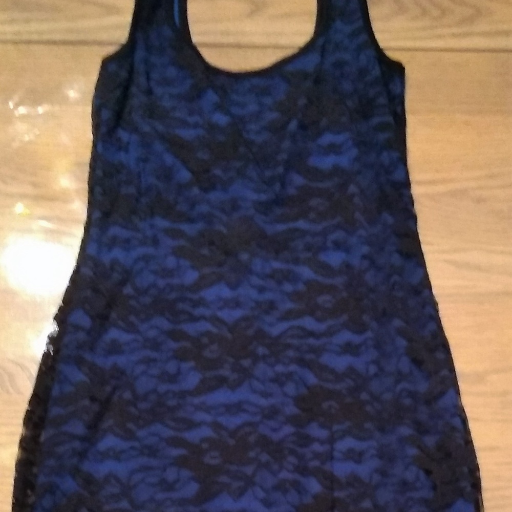 Dark Blue and Black Bodycon Dress